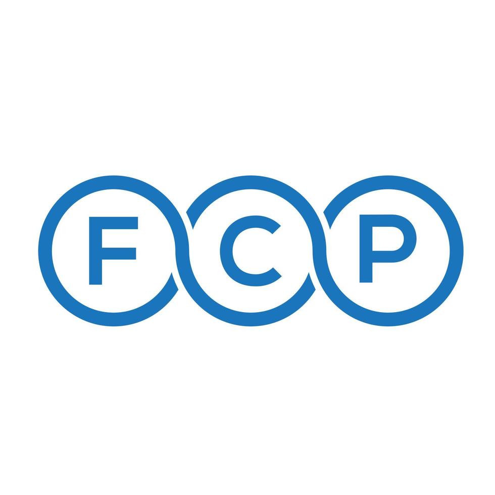 design de logotipo de carta fcp em fundo preto. conceito de logotipo de carta de iniciais criativas fcp. design de carta fcp. vetor