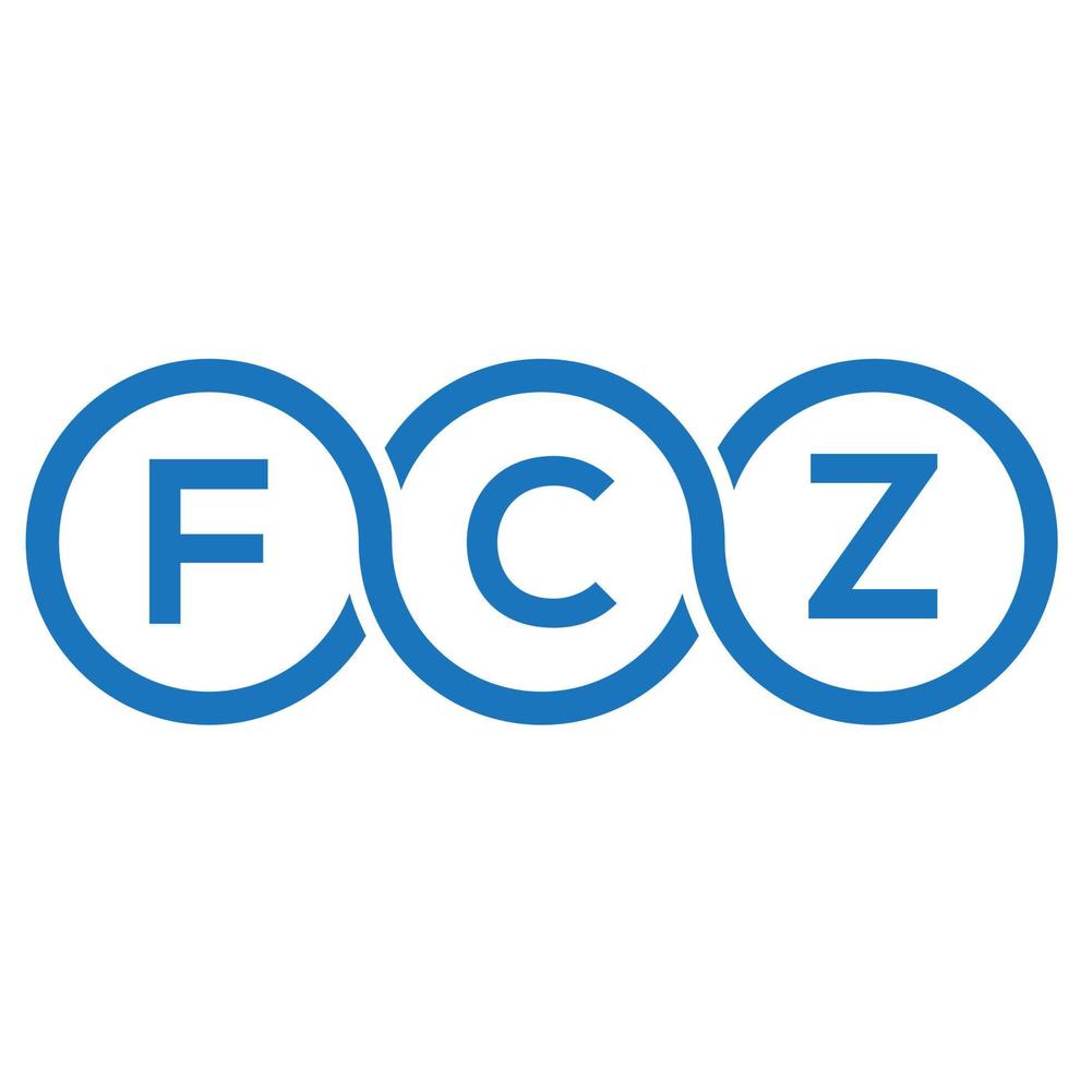 design de logotipo de carta fcz em fundo preto. conceito de logotipo de letra de iniciais criativas fcz. design de letra fcz. vetor