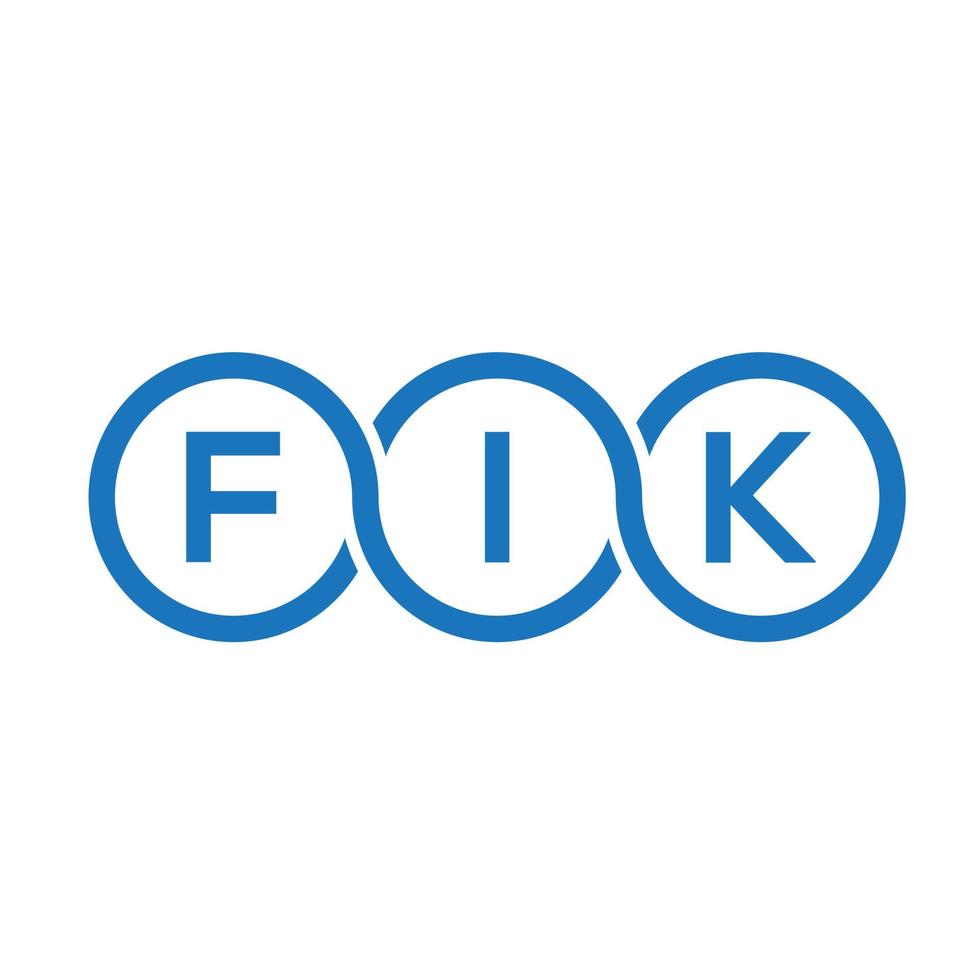 design de logotipo de carta fik em fundo preto. conceito de logotipo de letra de iniciais criativas fik. design de letras fik. vetor