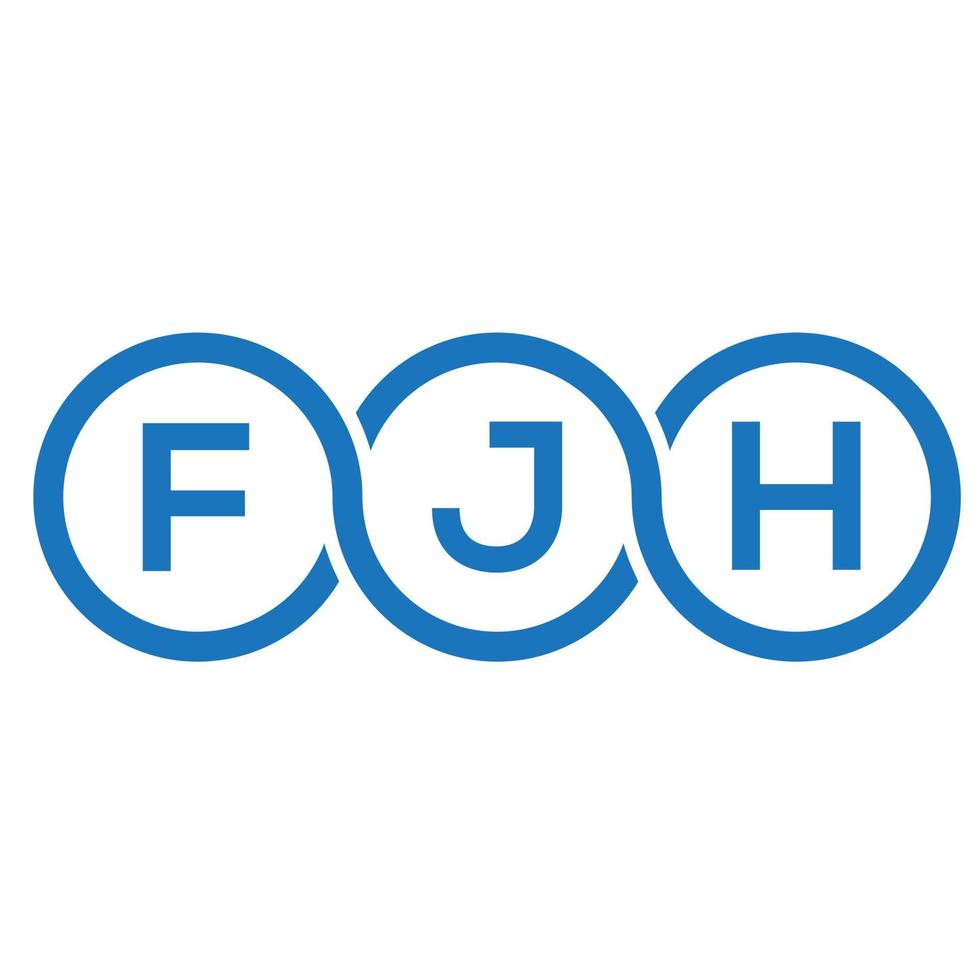 design de logotipo de carta fjh em fundo preto. conceito de logotipo de carta de iniciais criativas fjh. design de letra fjh. vetor