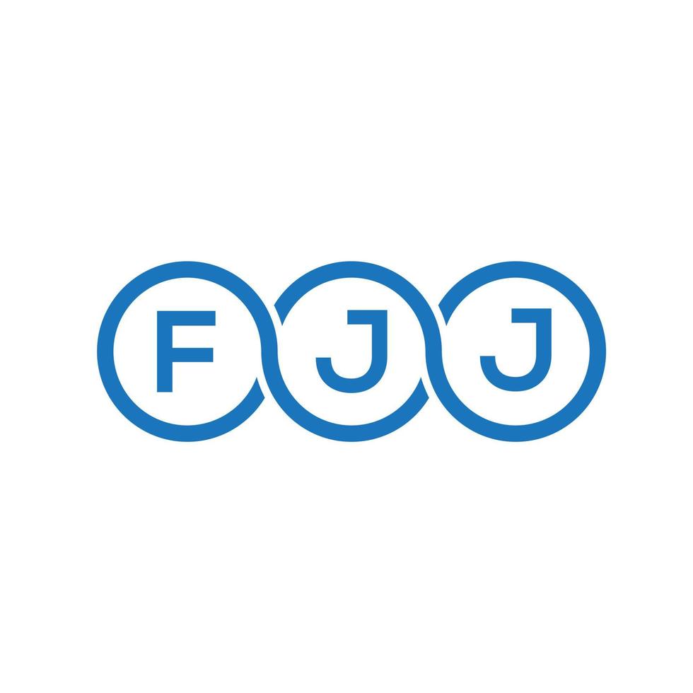 design de logotipo de carta fjj em fundo preto. conceito de logotipo de letra de iniciais criativas fjj. design de letras fjj. vetor
