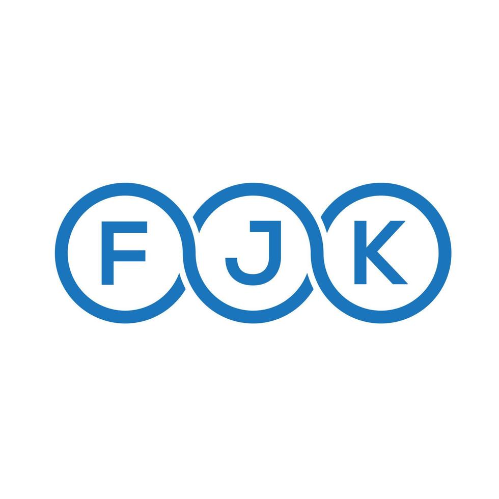 design de logotipo de carta fjk em fundo preto. conceito de logotipo de letra de iniciais criativas fjk. design de letra fjk. vetor