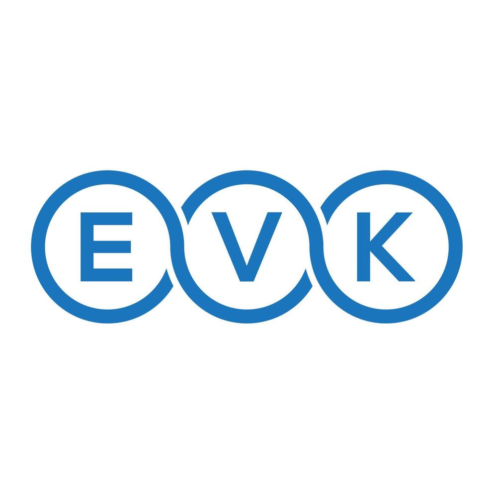 design de logotipo de carta evk em fundo preto. conceito de logotipo de carta de iniciais criativas evk. design de letras evk. vetor