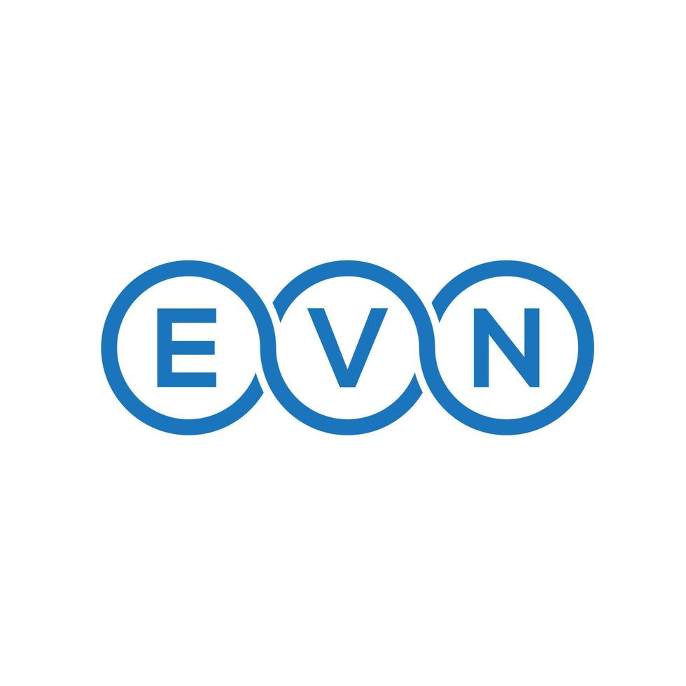 design de logotipo de carta evn em fundo preto. conceito de logotipo de carta de iniciais criativas evn. evn design de letras. vetor