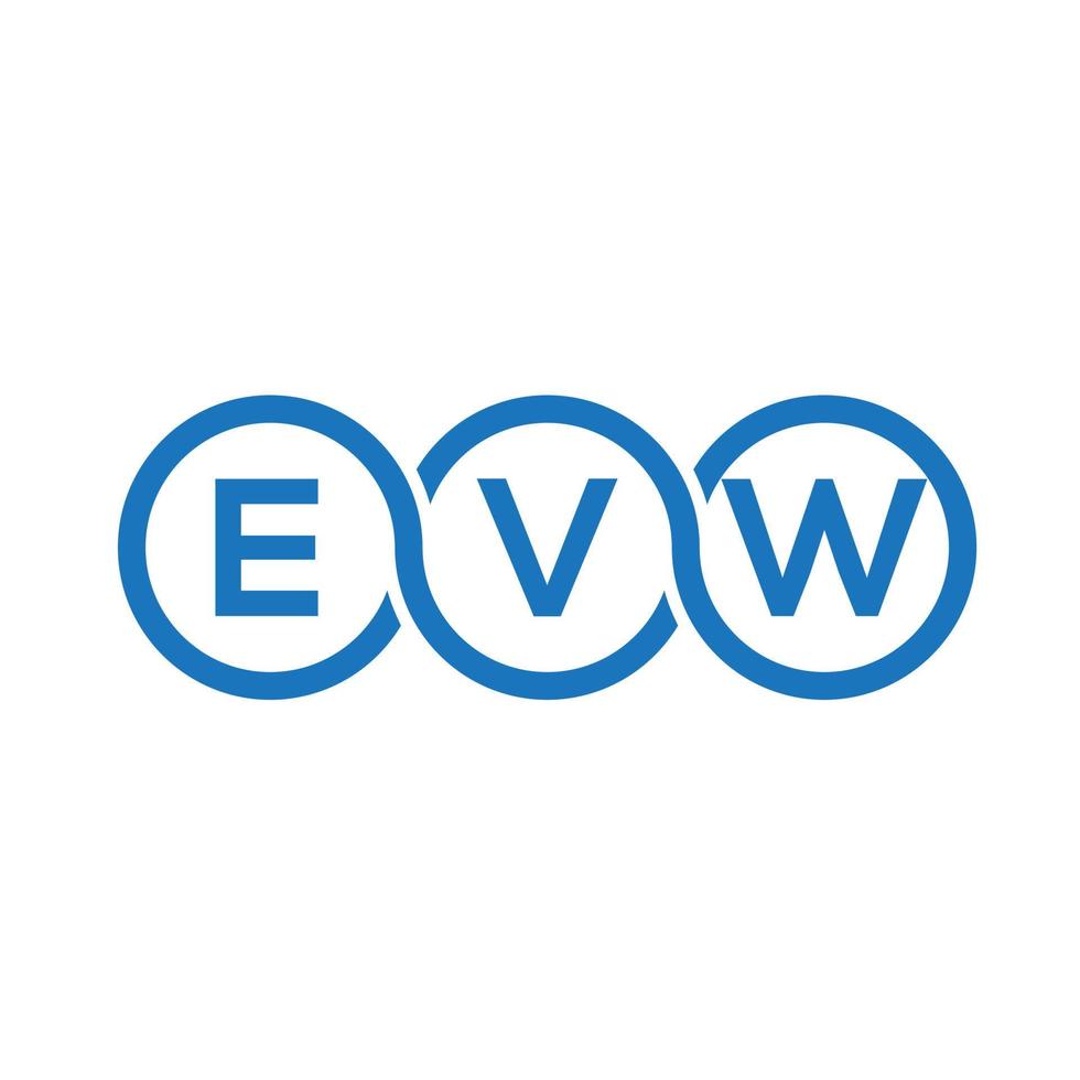design de logotipo de carta evw em fundo preto. conceito de logotipo de carta de iniciais criativas evw. design de letras evw. vetor