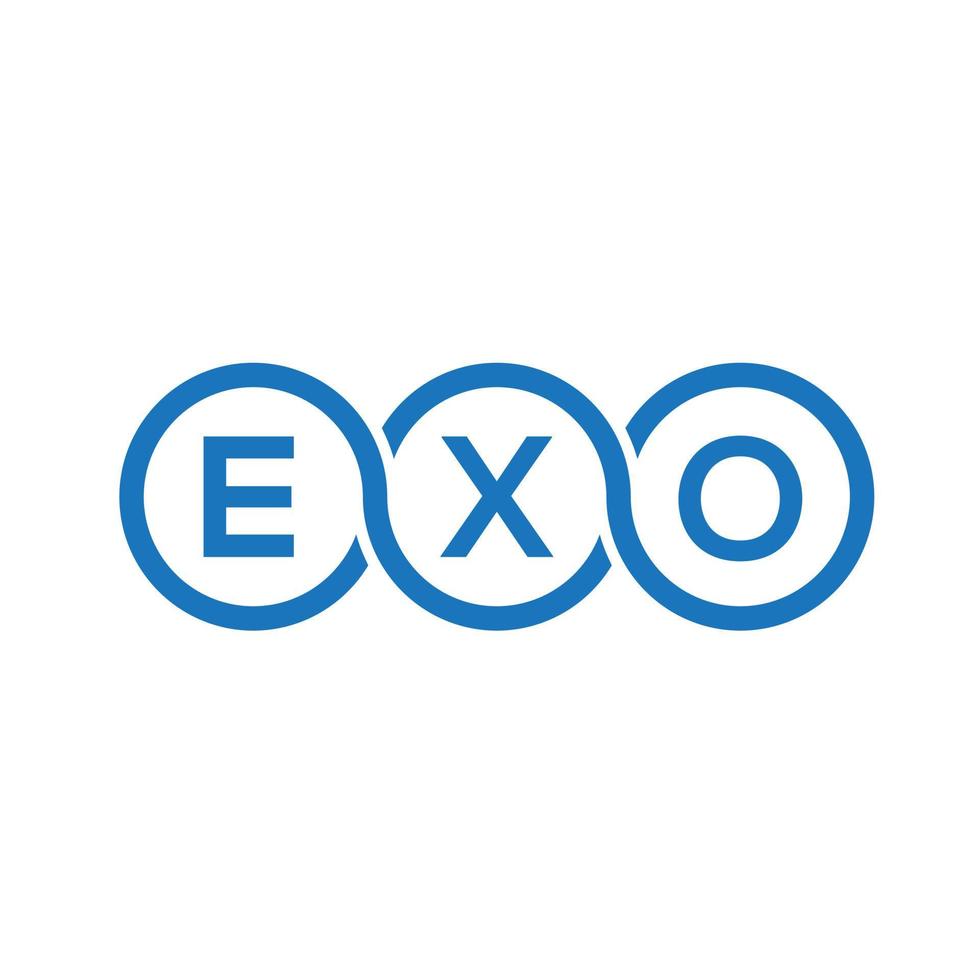 design de logotipo de carta exo em fundo preto. conceito de logotipo de letra de iniciais criativas exo. design de carta exo. vetor