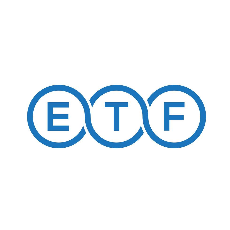 design de logotipo de carta etf em fundo preto. conceito de logotipo de letra de iniciais criativas etf. design de letra etf. vetor