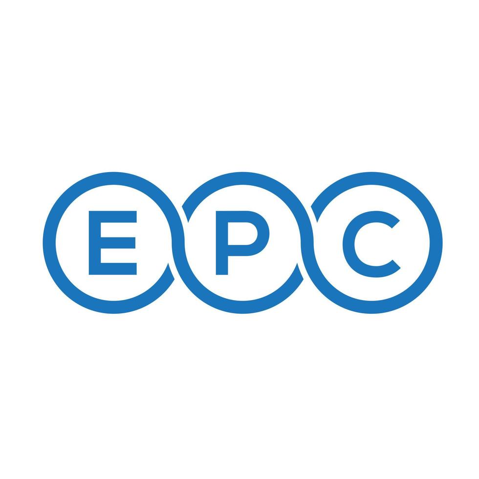 design de logotipo de carta epc em fundo preto. conceito de logotipo de letra de iniciais criativas epc. design de letra epc. vetor