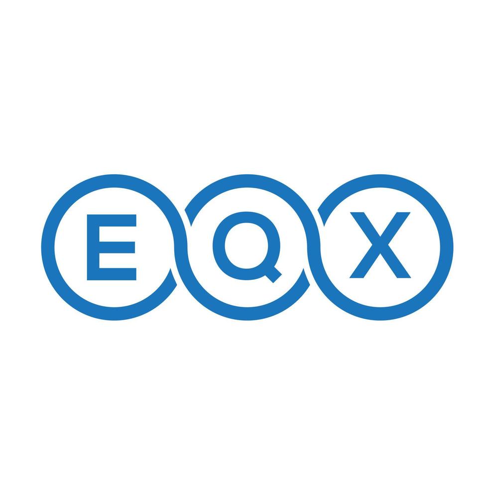 design de logotipo de carta eqx em fundo preto. conceito de logotipo de letra de iniciais criativas eqx. design de letra eqx. vetor