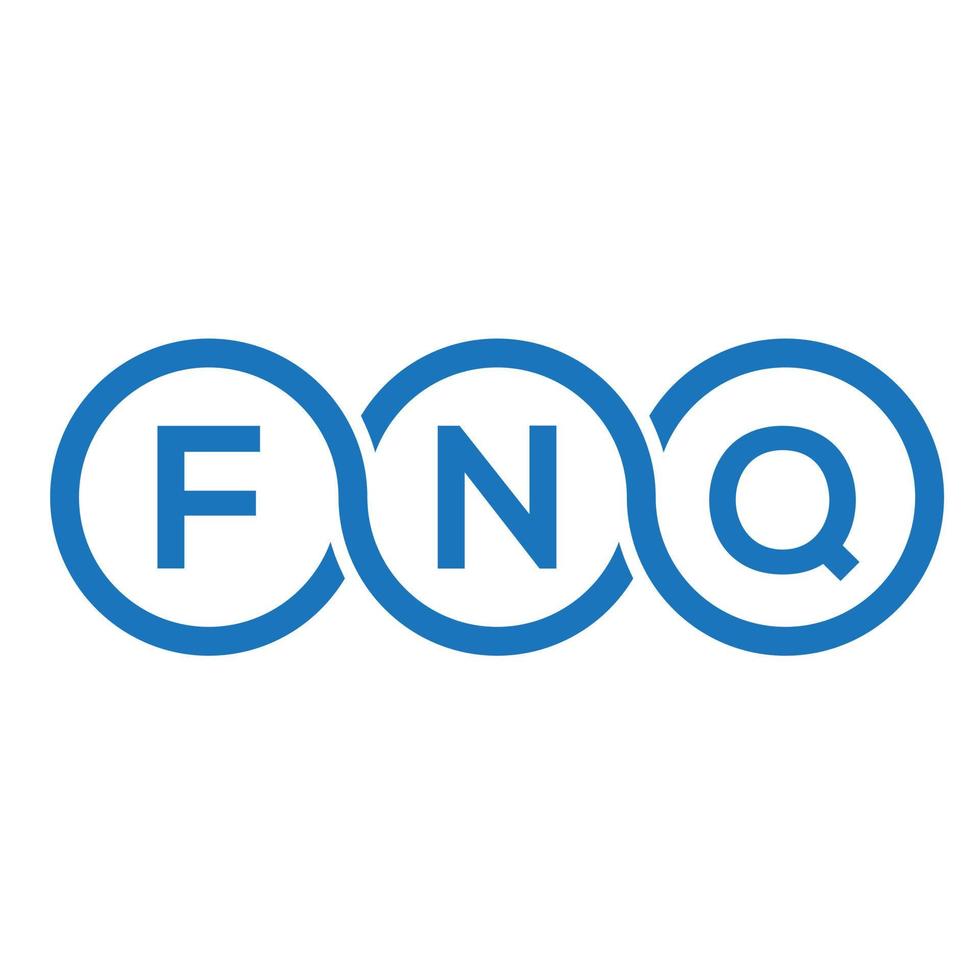 design de logotipo de carta fnq em fundo preto. conceito de logotipo de letra de iniciais criativas fnq. design de letra fnq. vetor