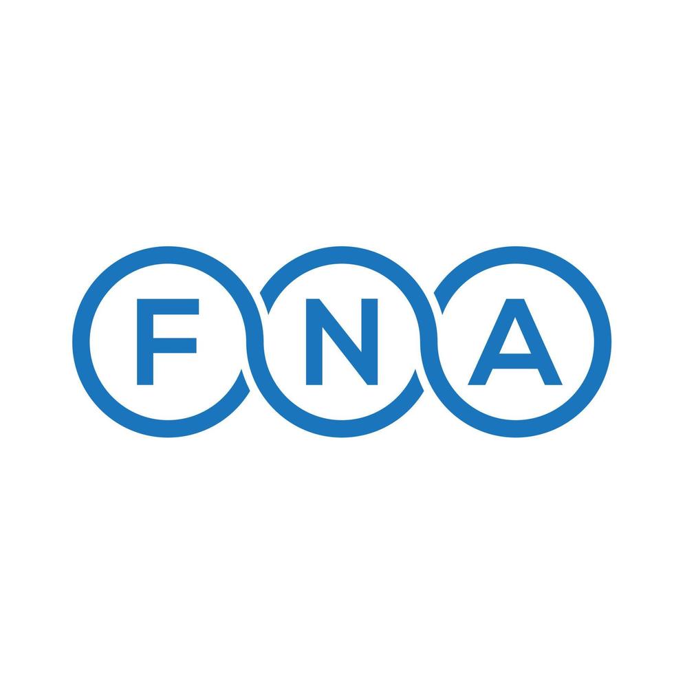 design de logotipo de carta fna em fundo preto. conceito de logotipo de letra de iniciais criativas da fna. design de letra fna. vetor