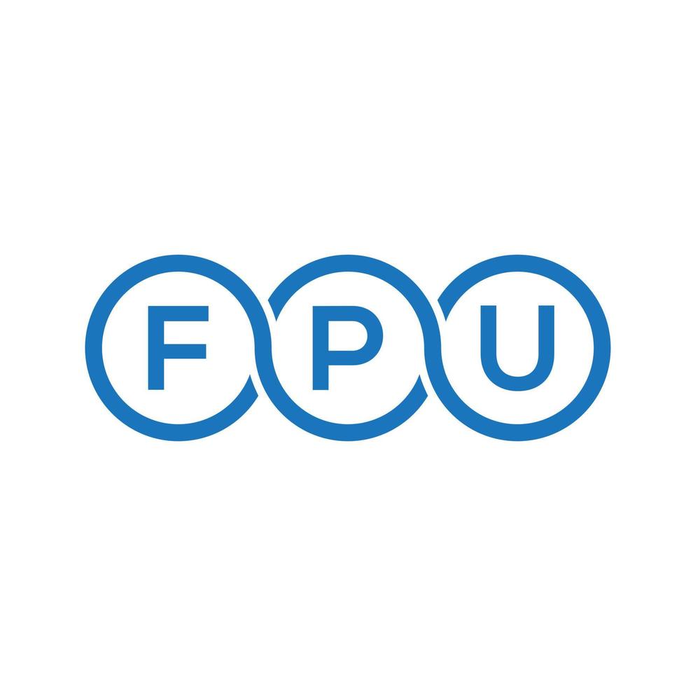 design de logotipo de letra fpu em fundo preto. conceito de logotipo de letra de iniciais criativas do fpu. design de letra fpu. vetor