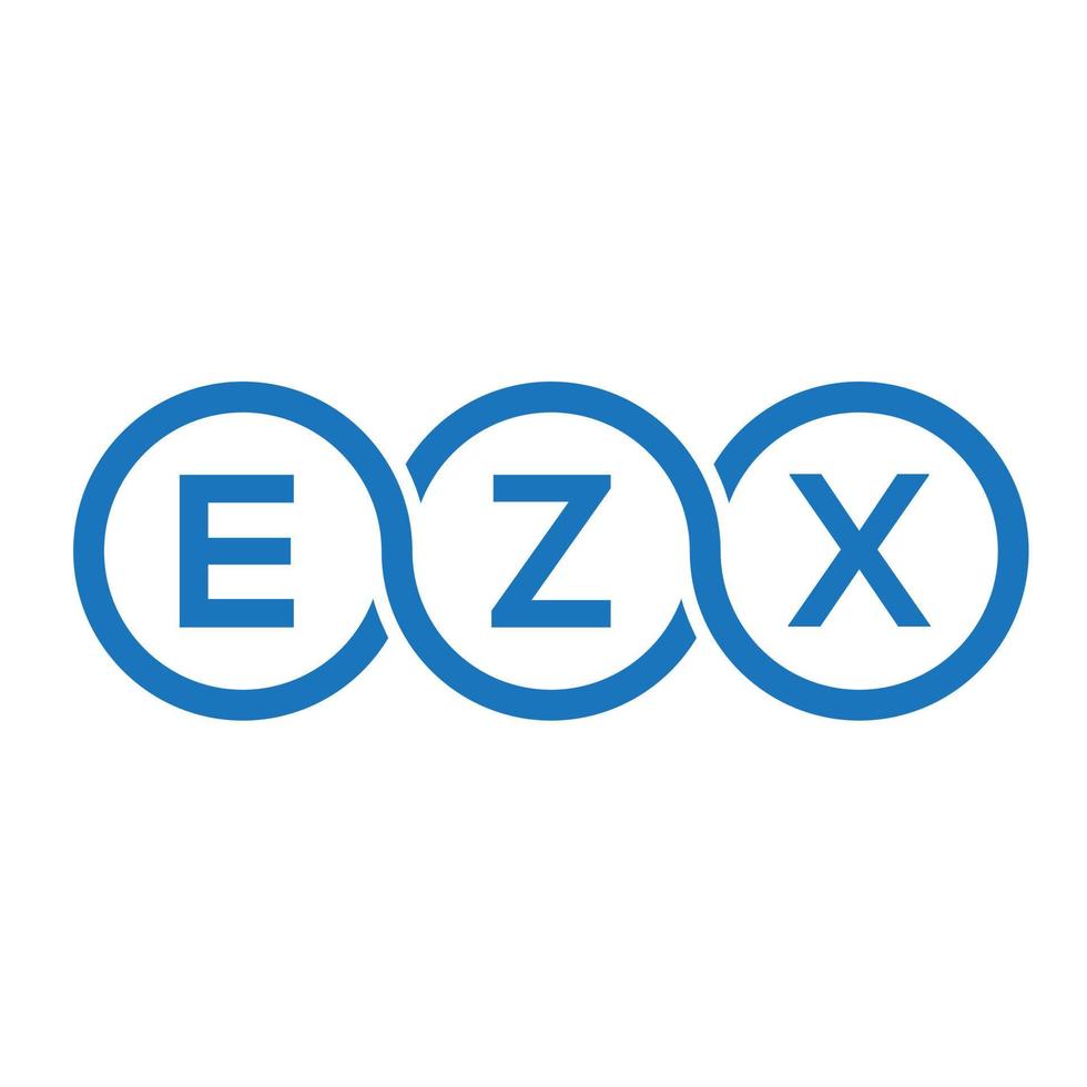 design de logotipo de carta ezx em fundo preto. conceito de logotipo de letra de iniciais criativas ezx. design de letra ezx. vetor