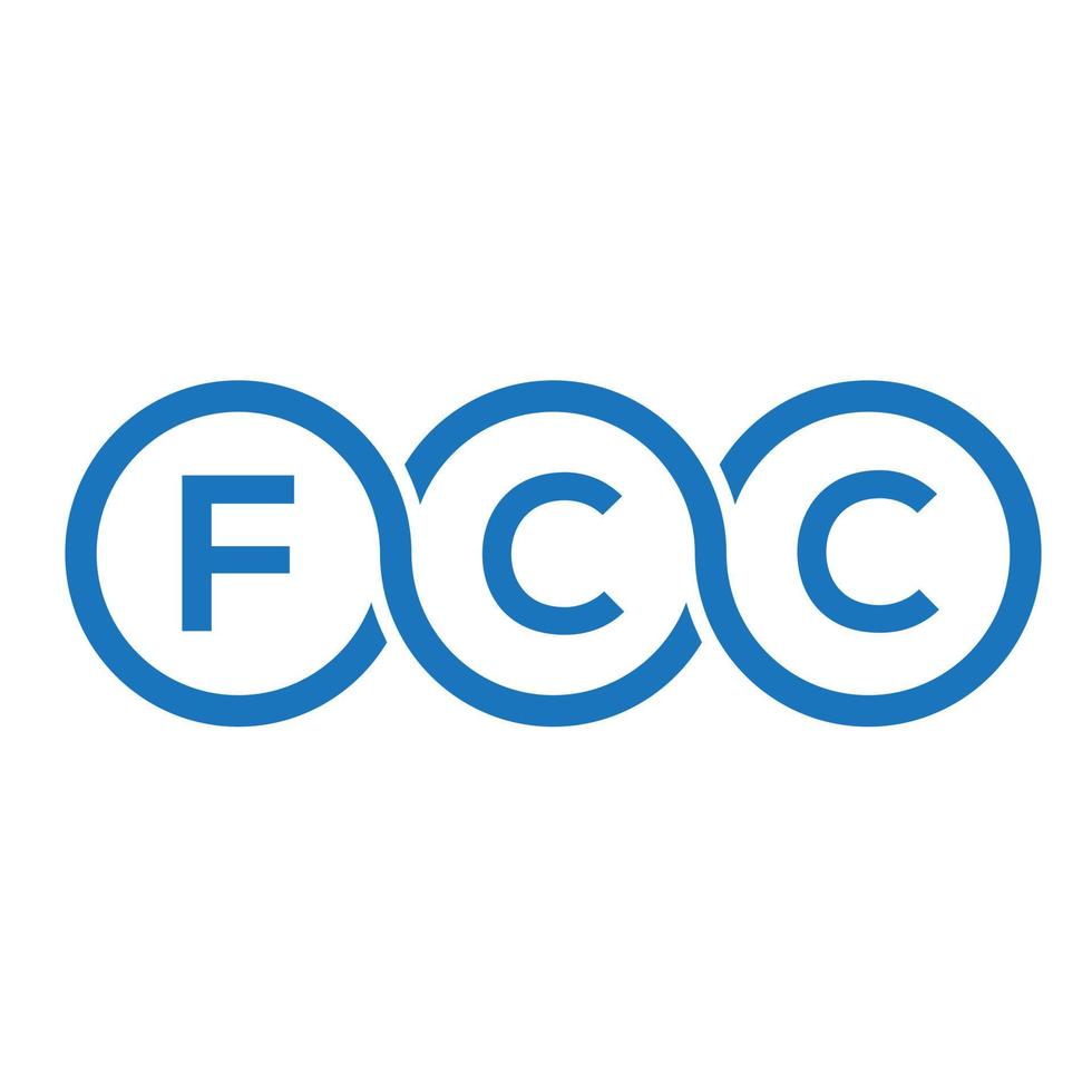 design de logotipo de carta fcc em fundo preto. conceito de logotipo de letra de iniciais criativas do fcc. design de letra fcc. vetor