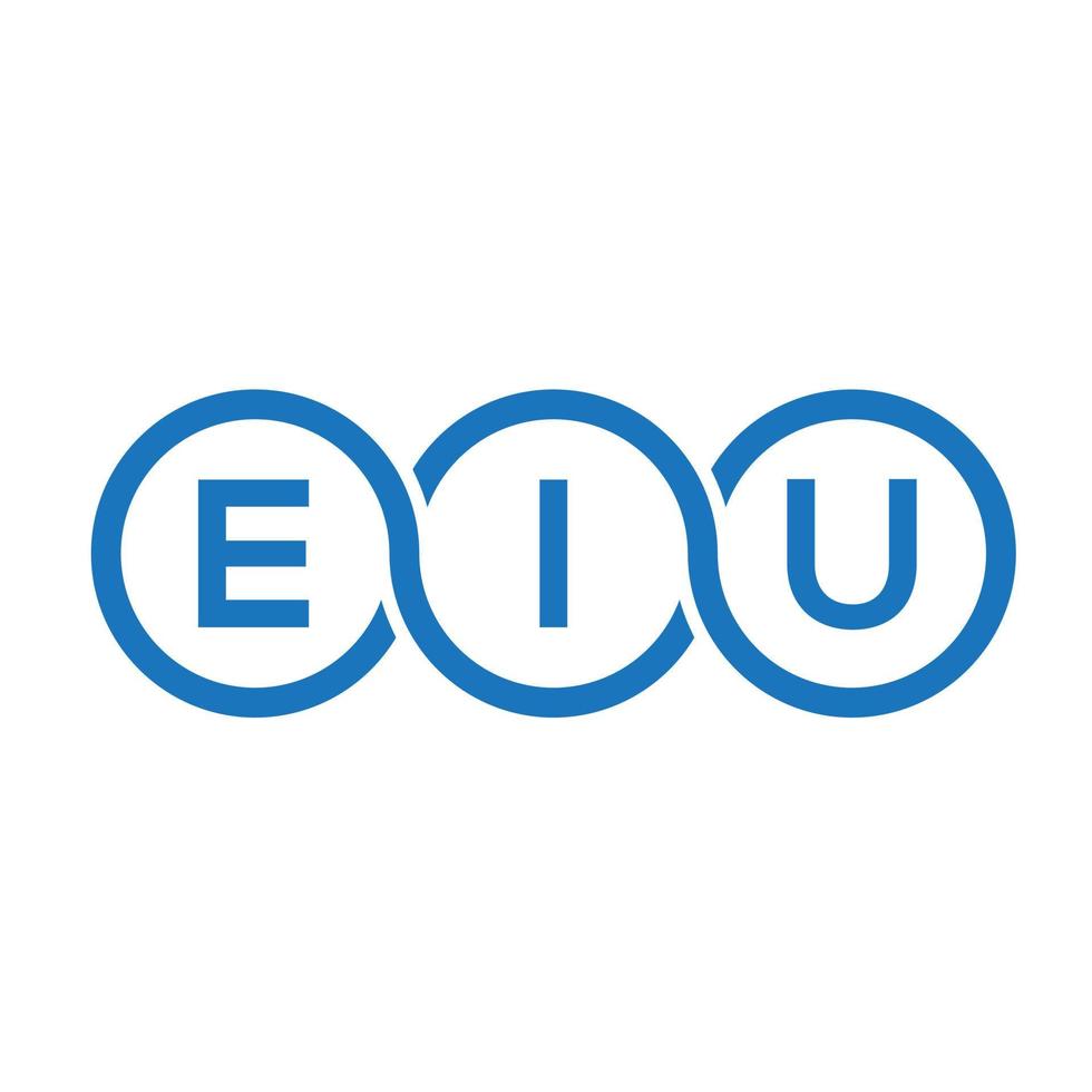 design de logotipo de carta eiu em fundo preto. conceito de logotipo de letra de iniciais criativas eiu. desenho de letras eiu. vetor