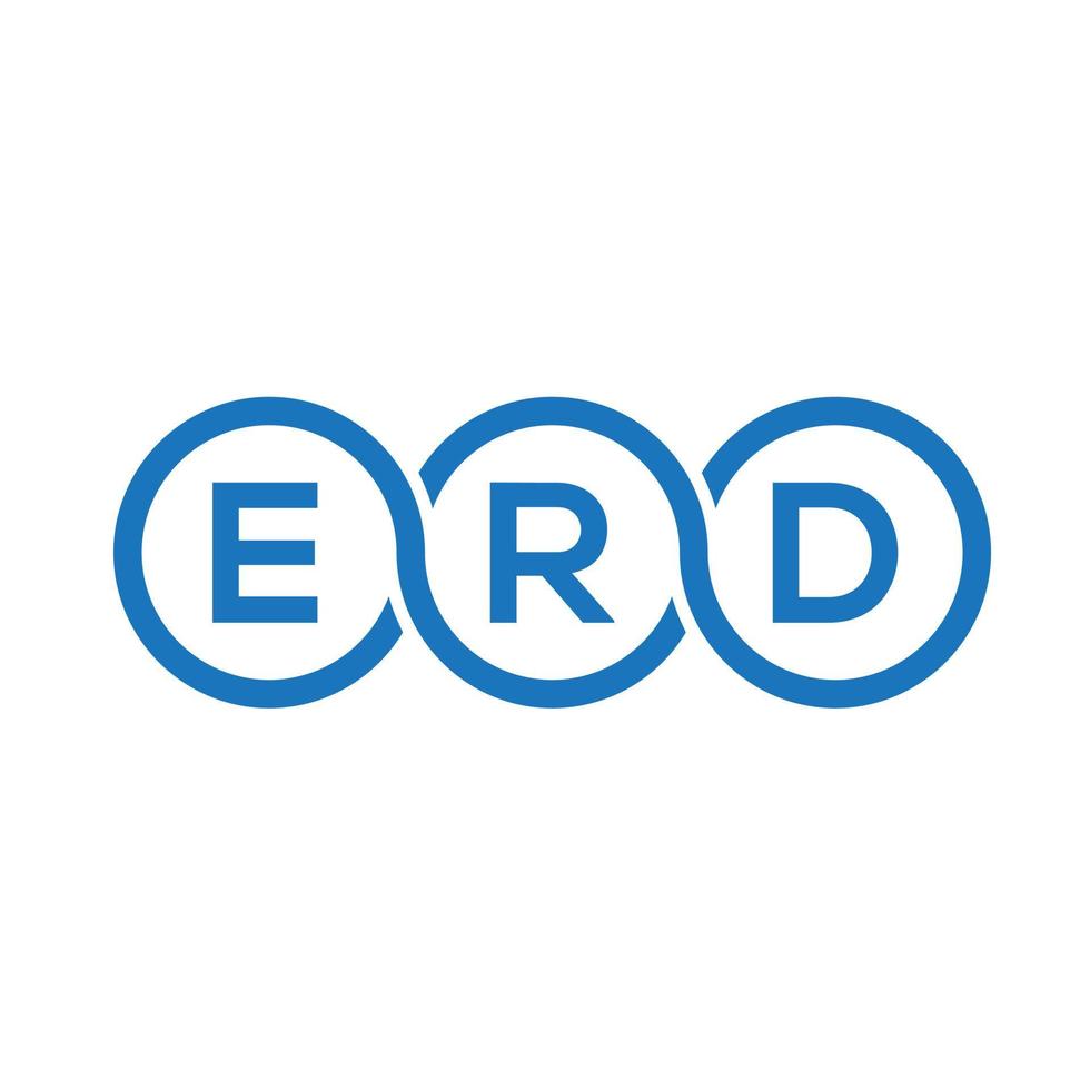 design de logotipo de carta erd em fundo preto. conceito de logotipo de carta de iniciais criativas erd. design de carta. vetor