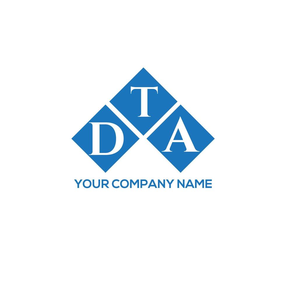 design de logotipo de carta dta em fundo branco. conceito de logotipo de letra de iniciais criativas dta. design de letra dta. vetor