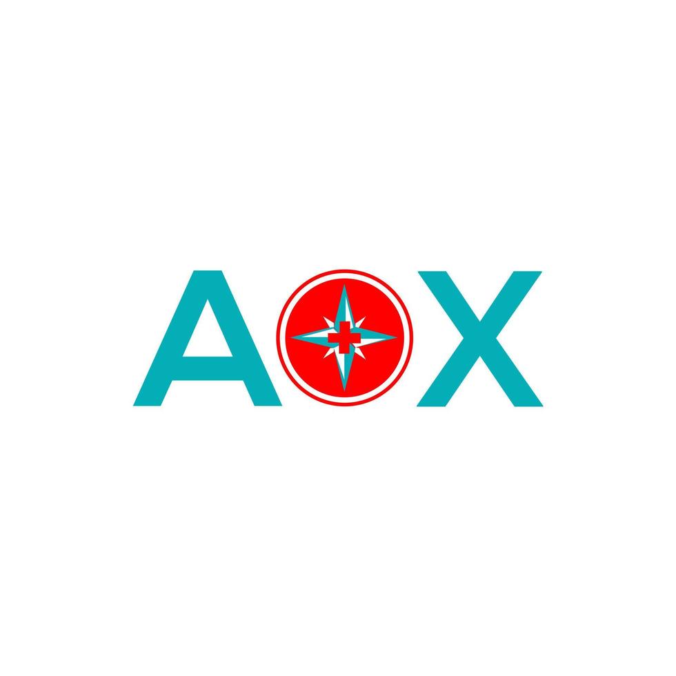 design de logotipo de carta aox em fundo branco. conceito de logotipo de letra de iniciais criativas aox. design de letra aox. vetor