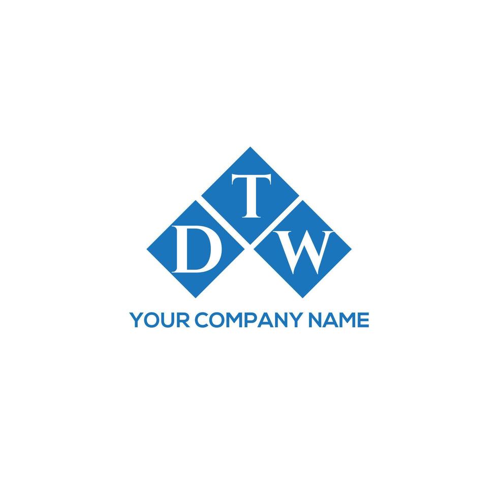 design de logotipo de letra dtw em fundo branco. conceito de logotipo de letra de iniciais criativas dtw. design de letra dtw. vetor