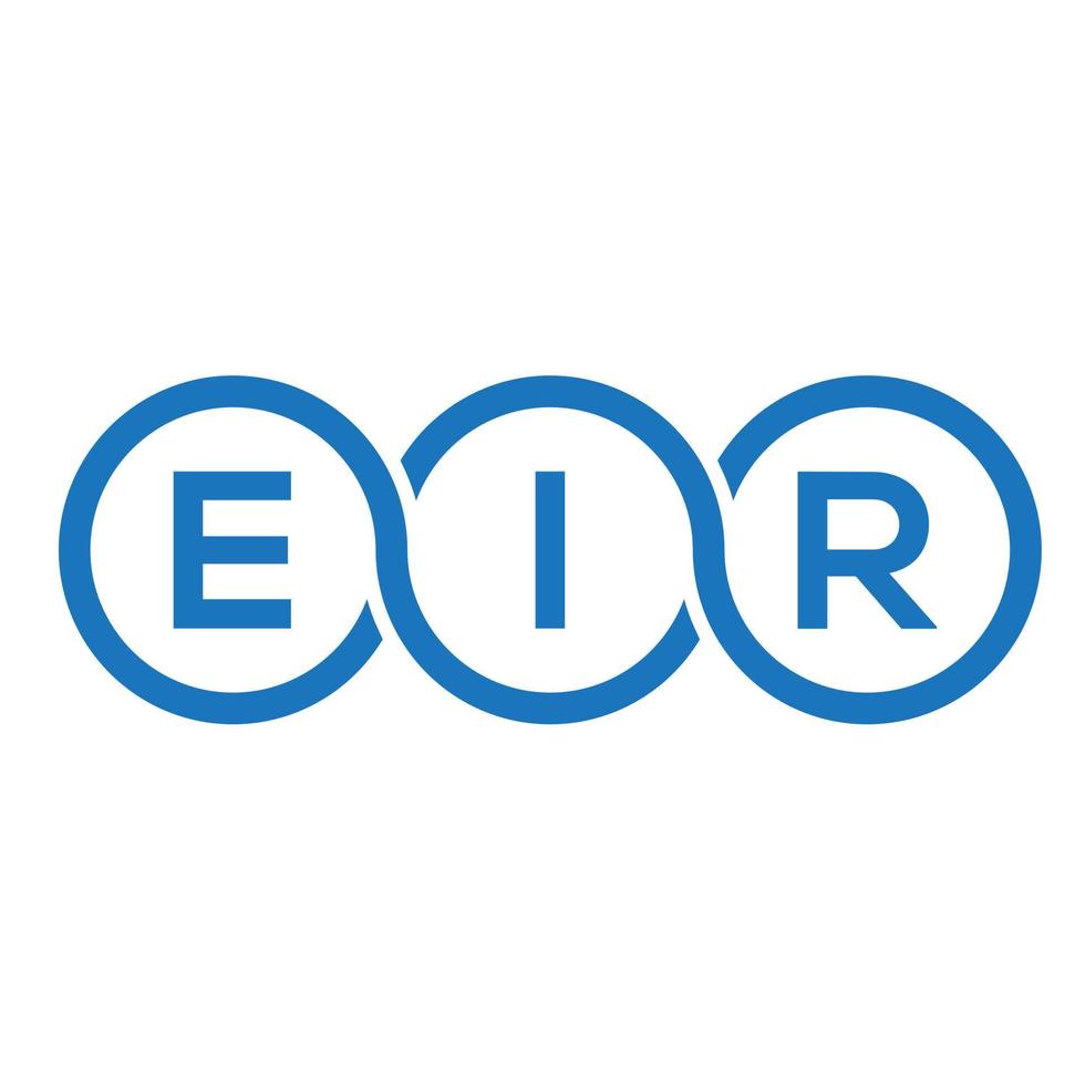 design de logotipo de carta eir em fundo preto. conceito de logotipo de letra de iniciais criativas. eir design de letras. vetor