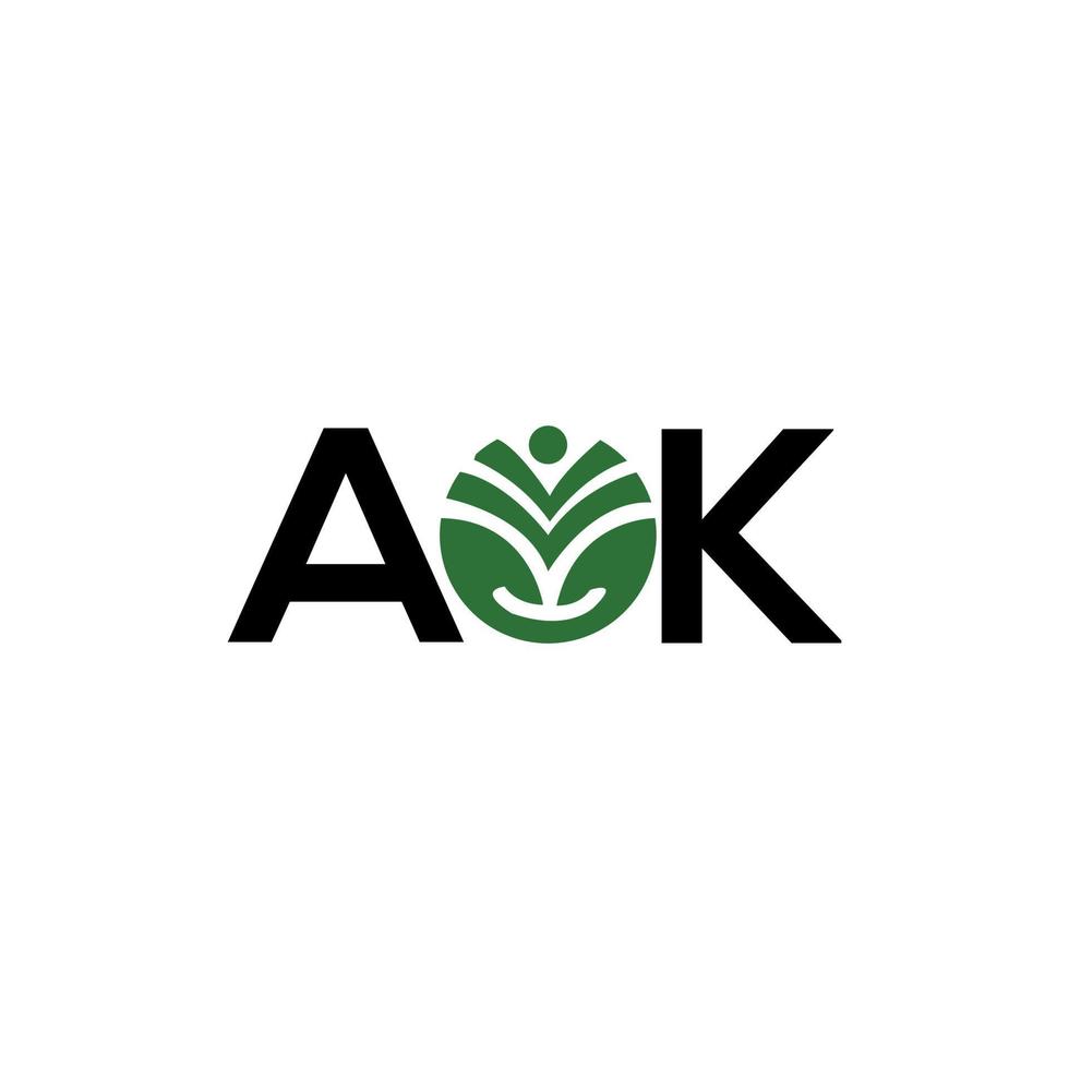 aok carta logotipo design em fundo branco. aok conceito de logotipo de letra de iniciais criativas. ok design de letras. vetor
