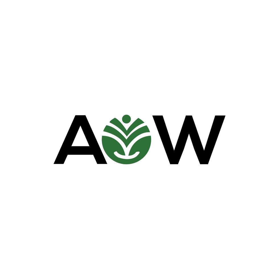 design de logotipo de carta aow em fundo branco. aow conceito de logotipo de letra de iniciais criativas. aow design de letras. vetor