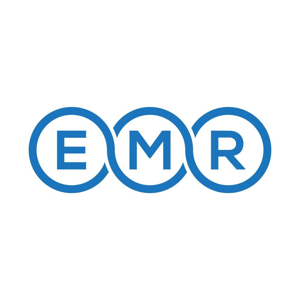 design de logotipo de carta emr em fundo preto. conceito de logotipo de letra de iniciais criativas emr. design de carta emr. vetor