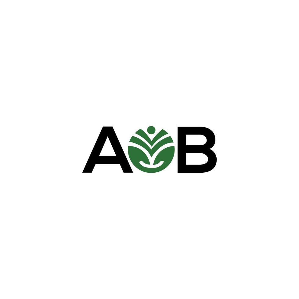 conceito de logotipo de letra de iniciais criativas aoob. aob carta design.aob carta logotipo design em fundo branco. conceito de logotipo de letra de iniciais criativas aoob. design de letra aob. vetor