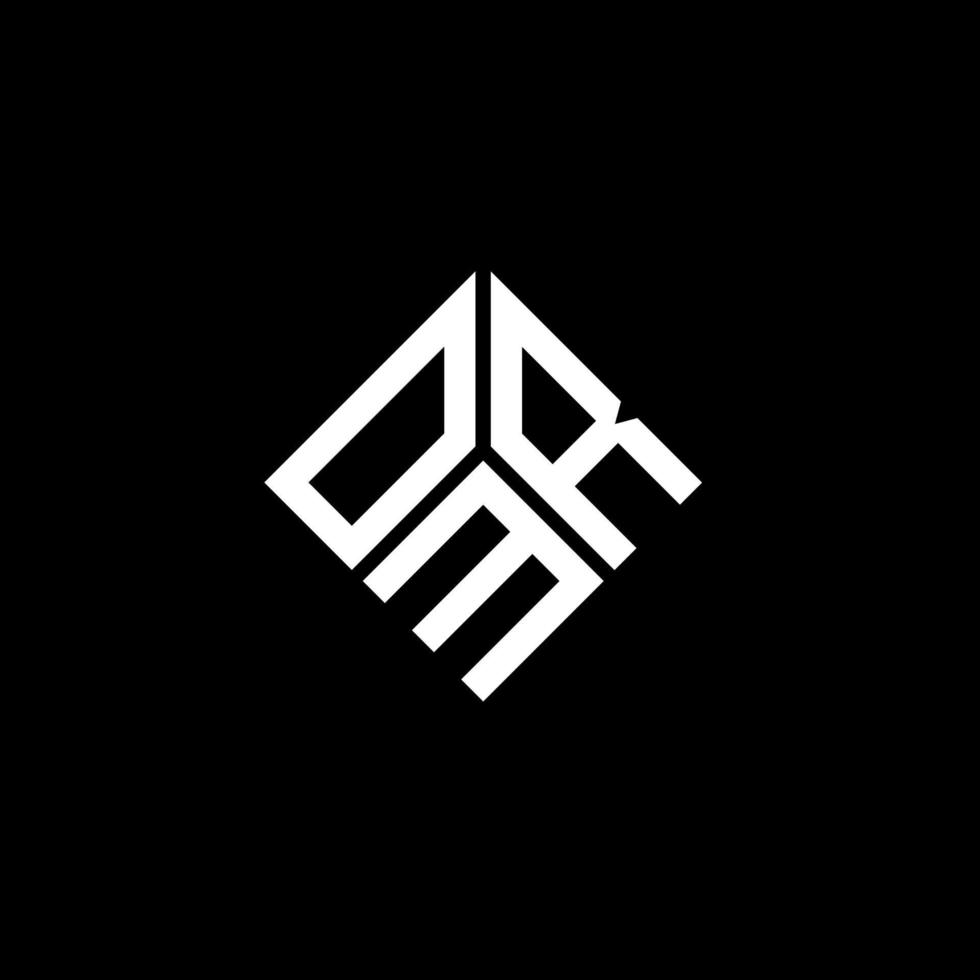 design de logotipo de carta omr em fundo preto. conceito de logotipo de letra de iniciais criativas omr. design de letra omr. vetor