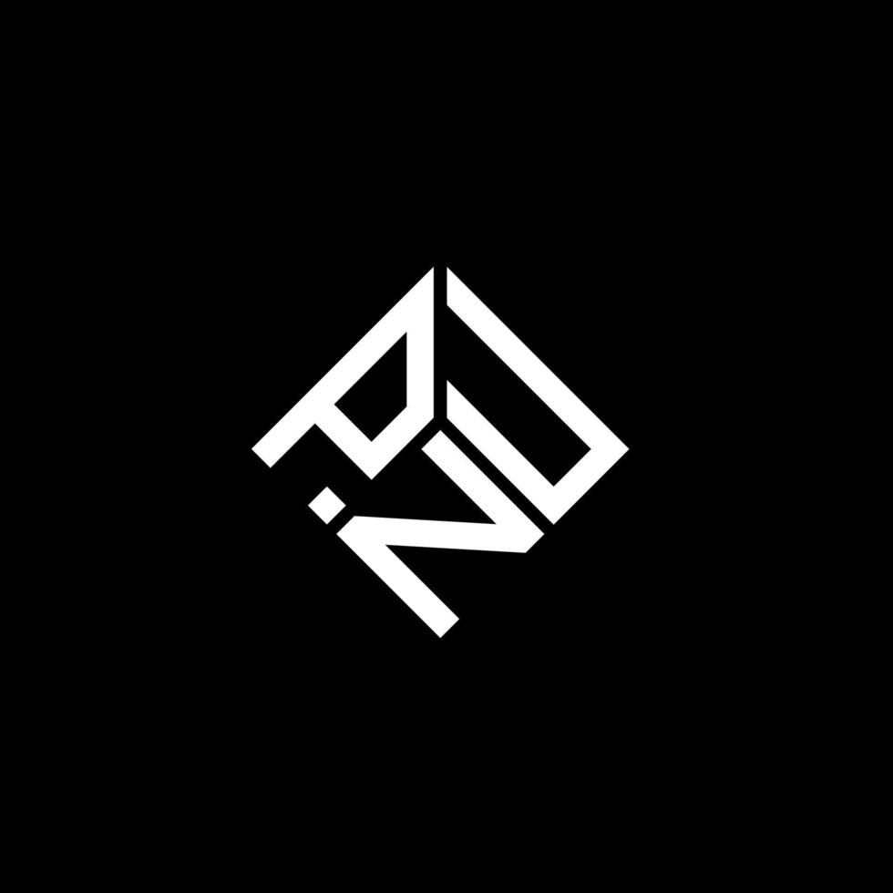 design de logotipo de letra pnu em fundo preto. conceito de logotipo de letra de iniciais criativas pnu. design de letra pnu. vetor