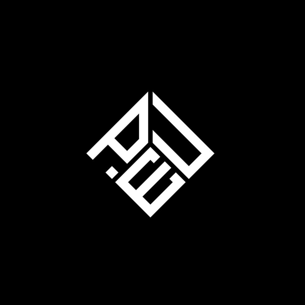 design de logotipo de carta peu em fundo preto. peu conceito de logotipo de letra de iniciais criativas. desenho de letra peu. vetor