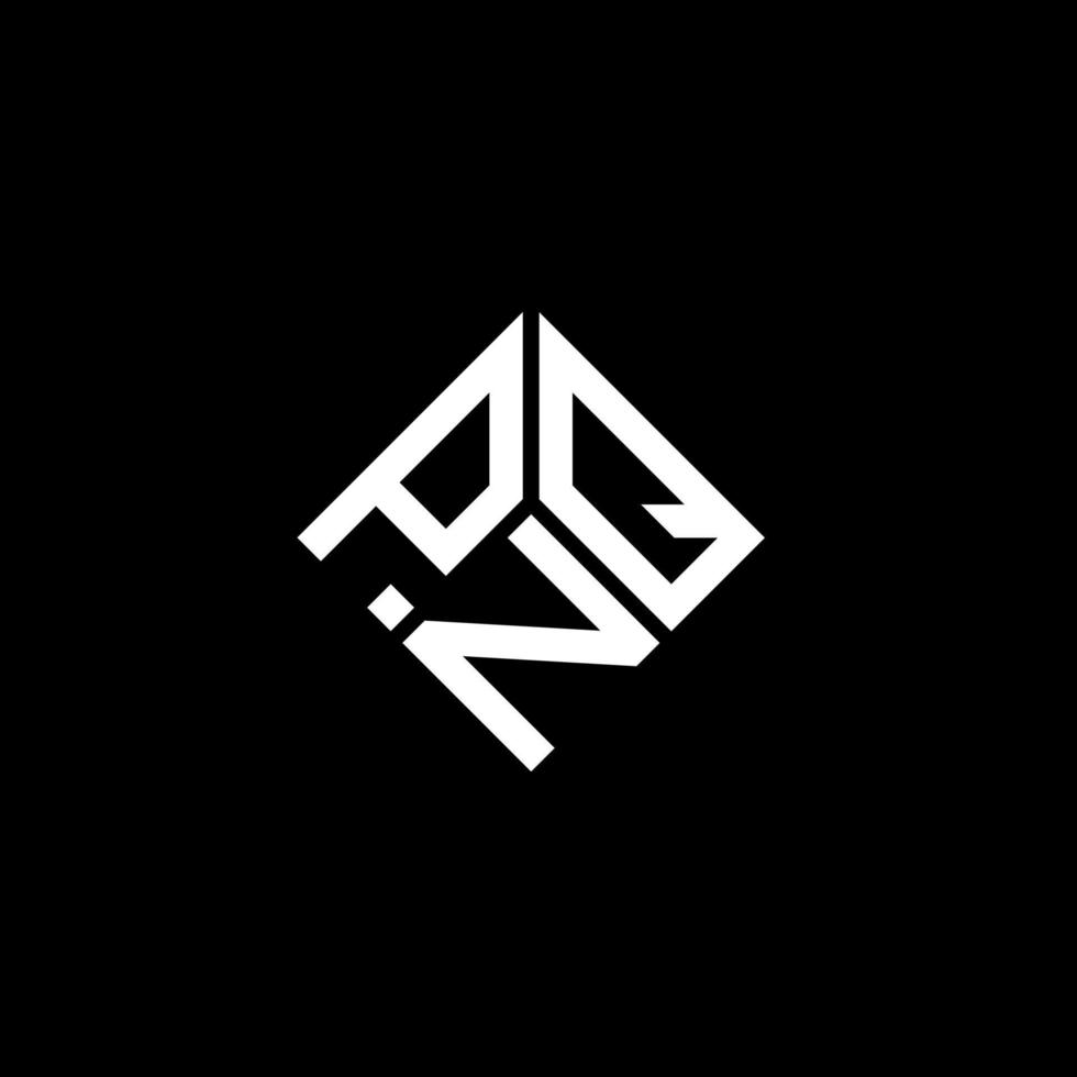 design de logotipo de letra pnq em fundo preto. conceito de logotipo de letra de iniciais criativas pnq. desenho de letra pnq. vetor
