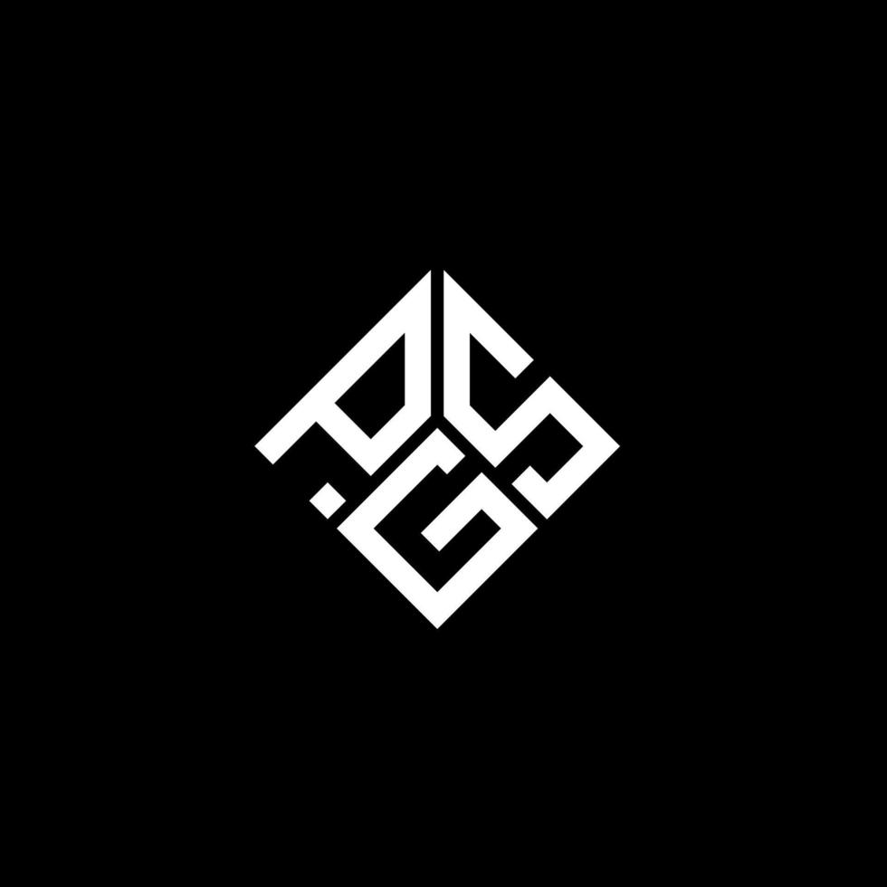 design de logotipo de carta pgs em fundo preto. conceito de logotipo de letra de iniciais criativas pgs. design de letra pgs. vetor