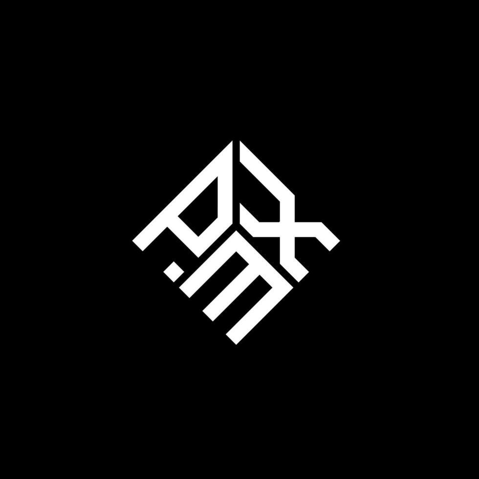 design de logotipo de carta pmx em fundo preto. conceito de logotipo de letra de iniciais criativas pmx. desenho de letra pmx. vetor
