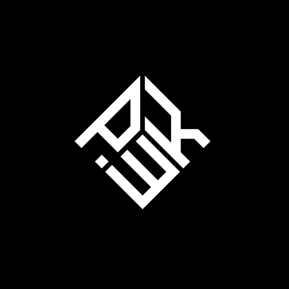 design de logotipo de carta pwk em fundo preto. conceito de logotipo de letra de iniciais criativas pwk. design de letra pwk. vetor