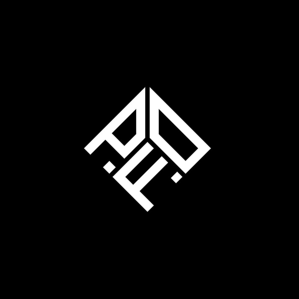 design de logotipo de carta pfo em fundo preto. conceito de logotipo de letra de iniciais criativas pfo. design de letra pfo. vetor