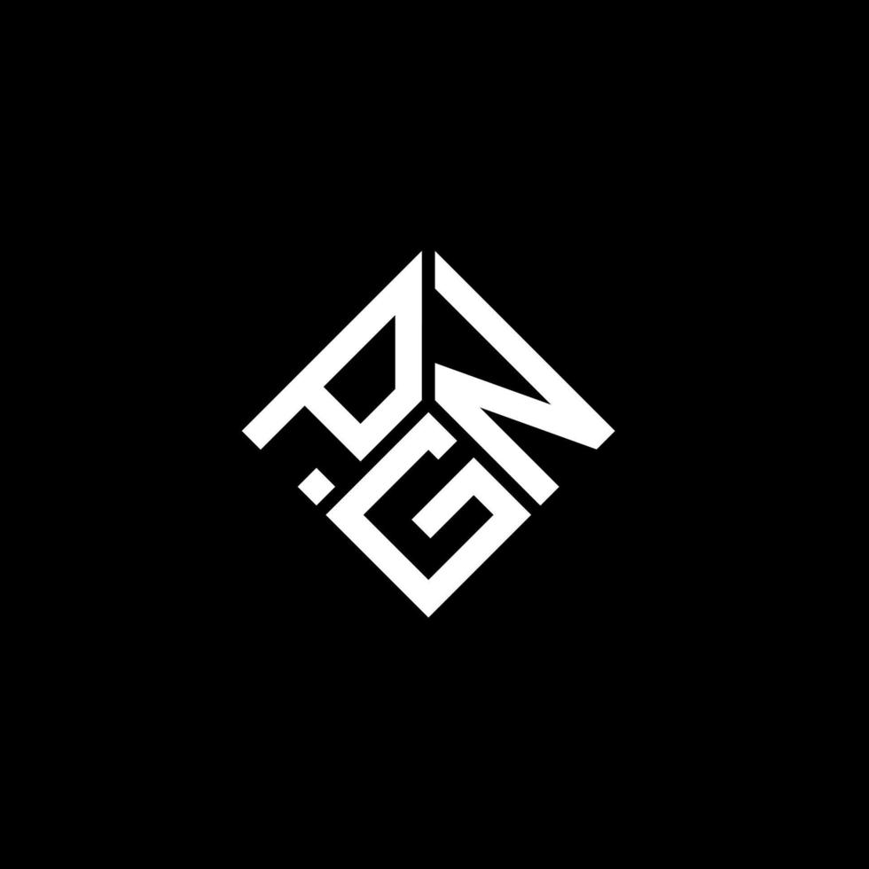 design de logotipo de carta pgn em fundo preto. conceito de logotipo de letra de iniciais criativas pgn. desenho de letra pg. vetor