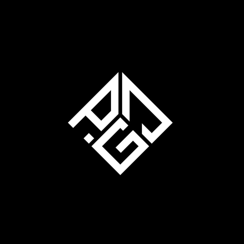 design de logotipo de carta pgj em fundo preto. conceito de logotipo de letra de iniciais criativas pgj. design de letra pgj. vetor