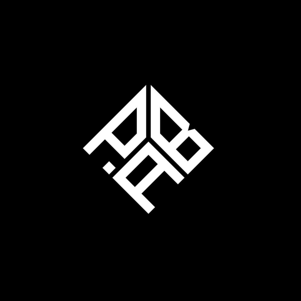 design de logotipo de letra pab em fundo preto. conceito de logotipo de letra de iniciais criativas pab. design de letra pab. vetor
