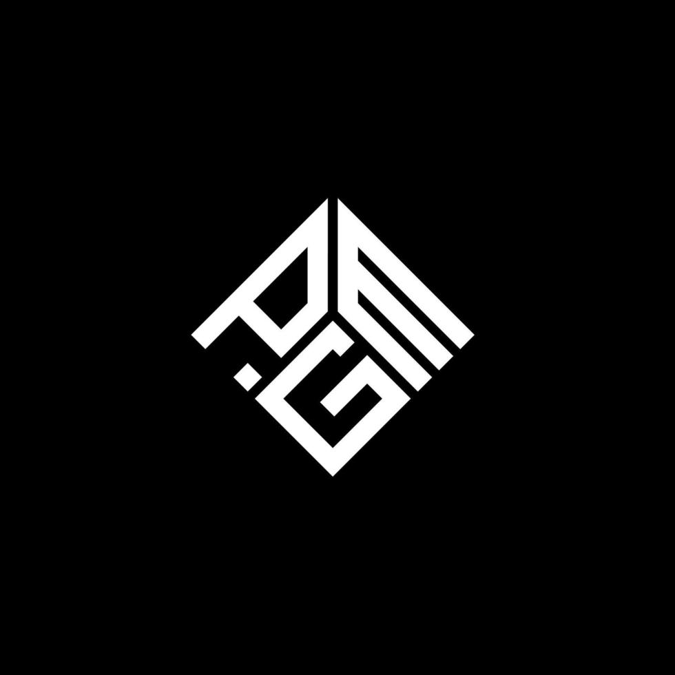 design de logotipo de carta pgm em fundo preto. conceito de logotipo de letra de iniciais criativas pgm. design de letra pgm. vetor