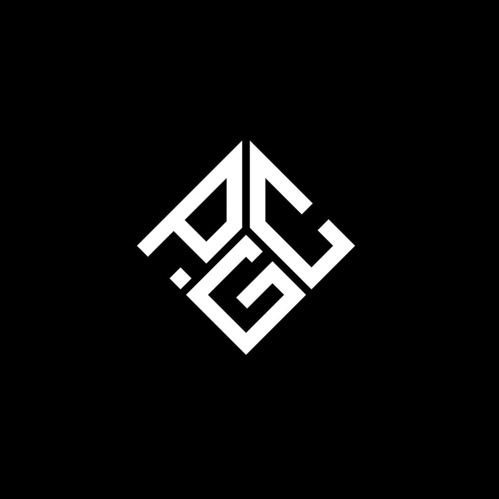 design de logotipo de carta pgc em fundo preto. conceito de logotipo de letra de iniciais criativas pgc. design de letra pgc. vetor