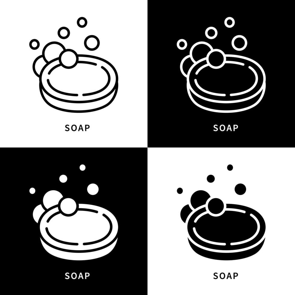 ilustração de símbolo de ícone de espuma de sabão. logotipo de silhueta de bolha de sabão. conjunto de ícones de vetor de design de sabonete anti-séptico