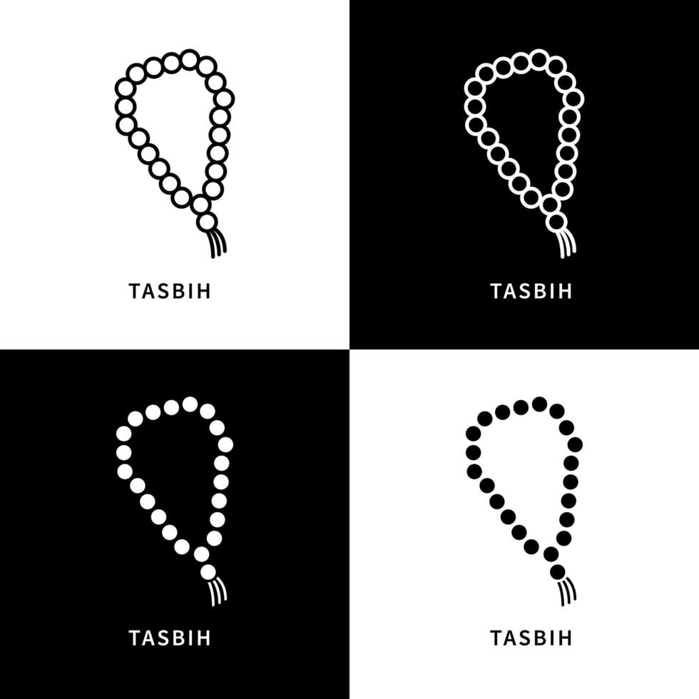 logotipo do ícone tasbih. adoração fiel ilustração do símbolo do vetor. símbolo de espiritualidade ritual vetor