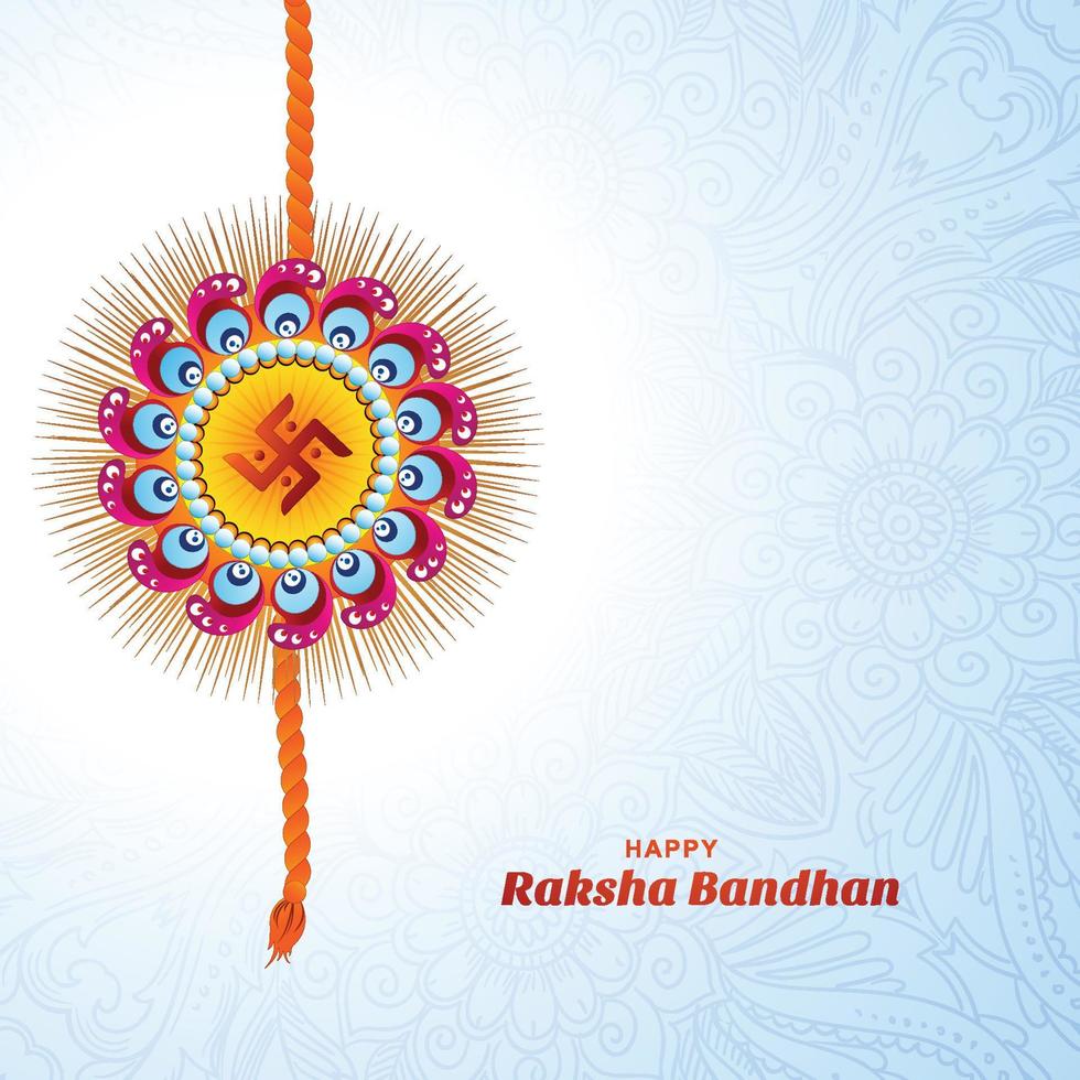 ilustração de cartão com rakhi decorativo para fundo raksha bandhan vetor