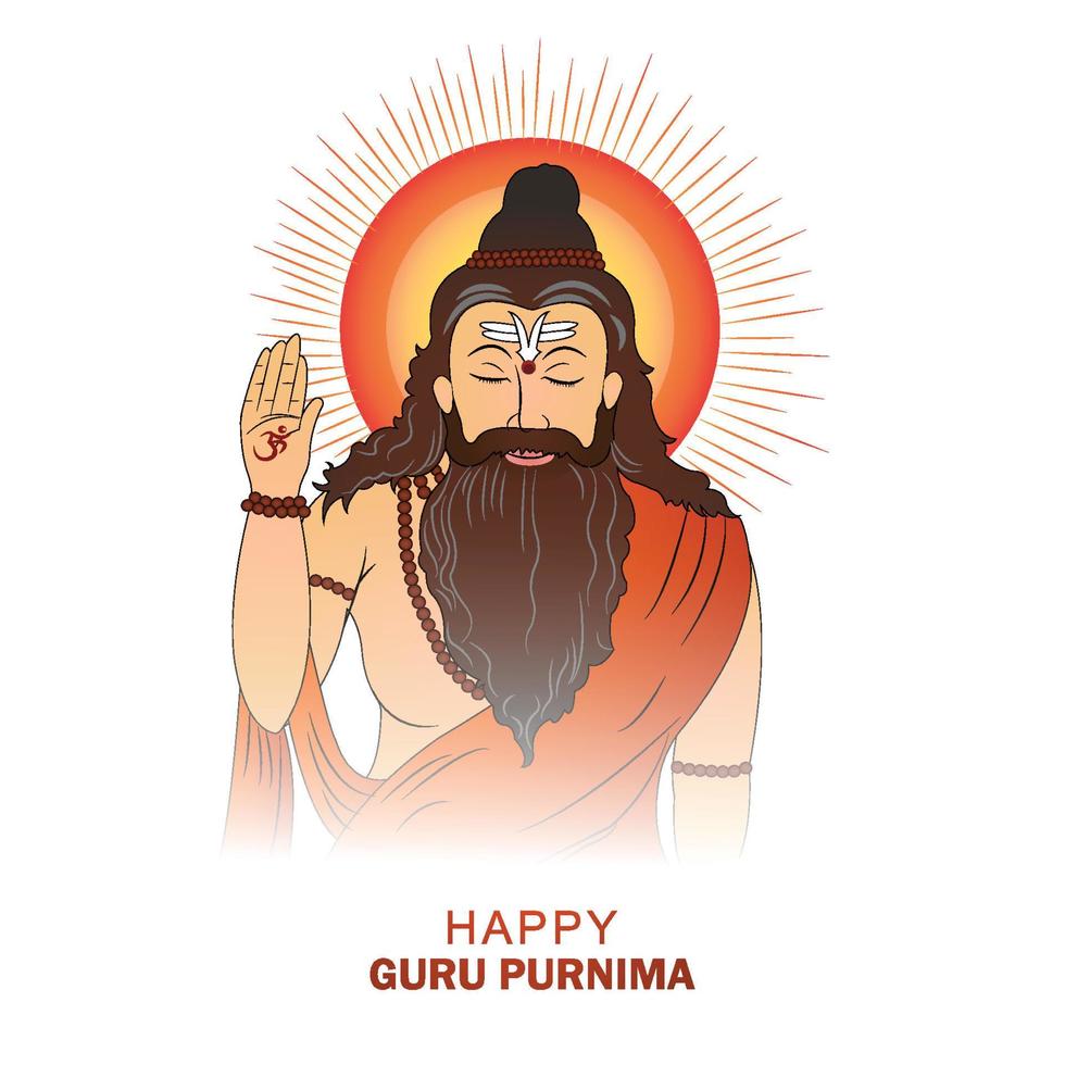 honrando o fundo do cartão purnima do guru da celebração vetor