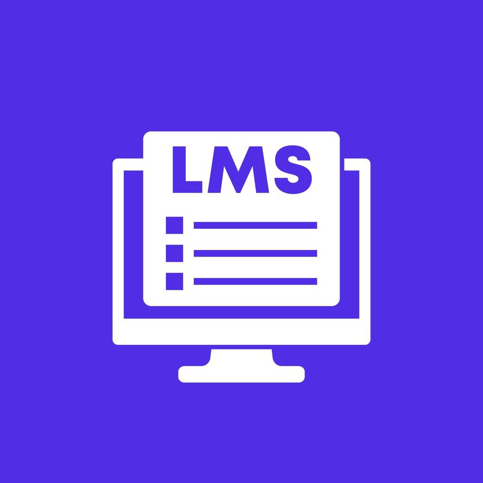 ícone de vetor lms, conceito de sistema de gerenciamento de aprendizagem