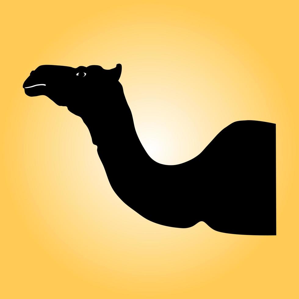 camelo com design de silhueta. ilustração vetorial. vetor