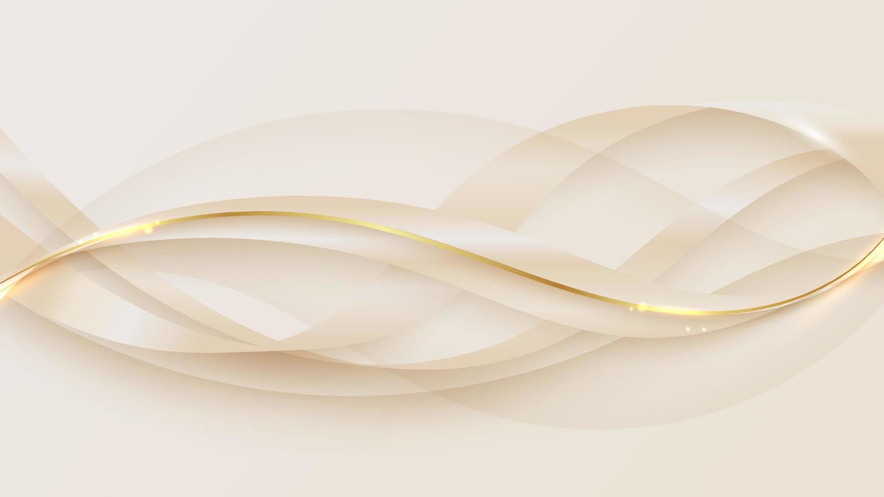linhas de onda dourada de estilo de luxo abstrato em fundo branco vetor