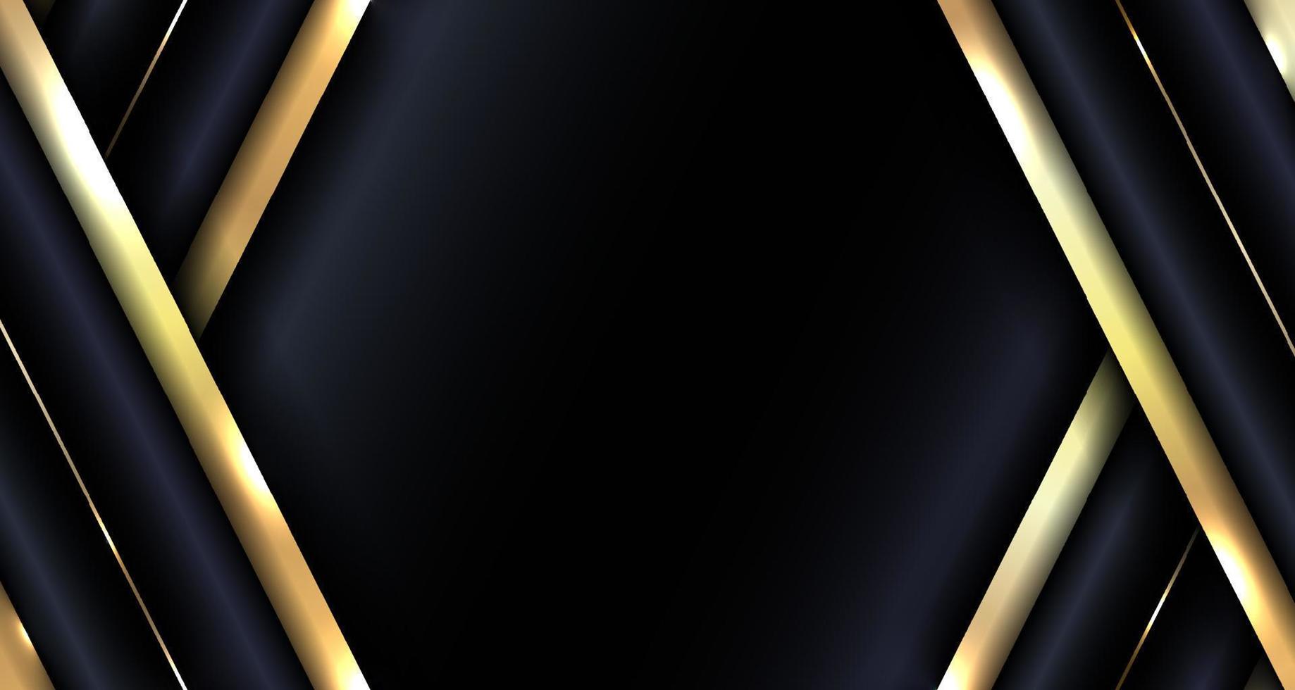 banner web design abstrato brilhante dourado metálico sobreposto diagonal sobre fundo azul estilo luxuoso vetor