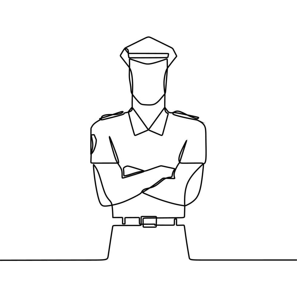 desenho de linha contínua na polícia vetor